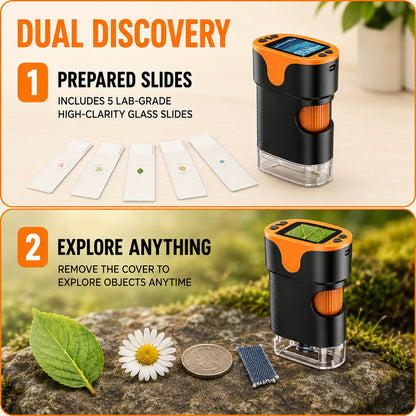 Kids Digital Microscope Kit, 200X–1000X, 32GB Card