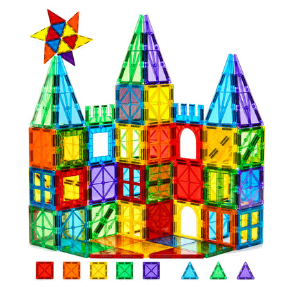 110-Piece Magnetic Building Tiles STEM Set