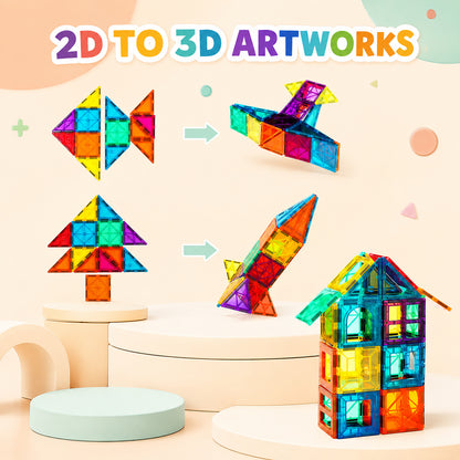 110-Piece Magnetic Building Tiles STEM Set