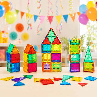 110-Piece Magnetic Building Tiles STEM Set