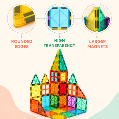 110-Piece Magnetic Building Tiles STEM Set
