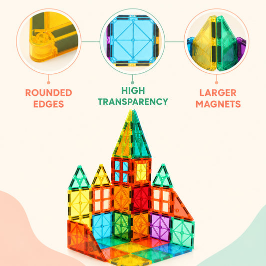 110-Piece Magnetic Building Tiles STEM Set